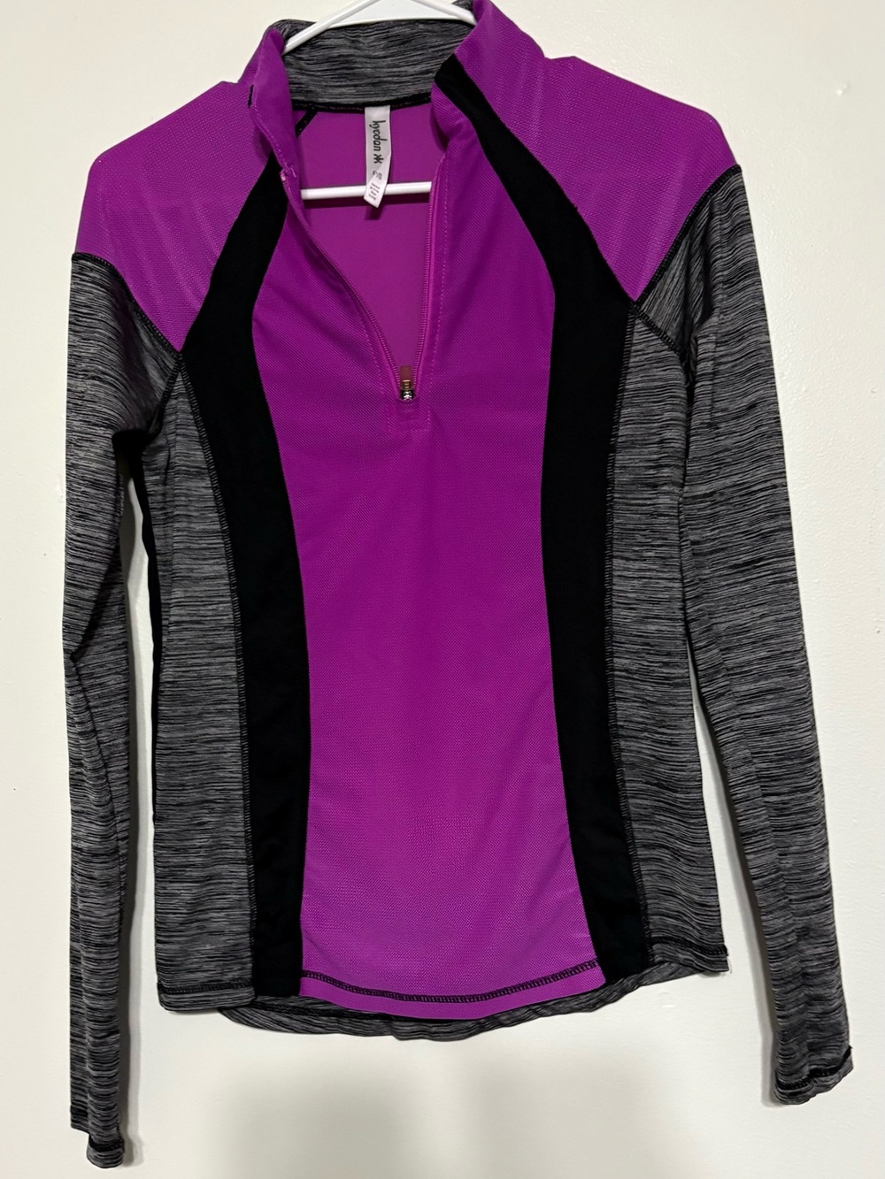 Kyodan Purple and Black Long Sleeve Half-Zip Performance Top